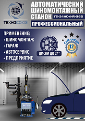 Станок шиномонтажный автомат с приспособлением "третья рука" 10-24", TS24AC+HR360 